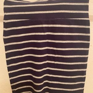 Navy and Grey striped mini skirt